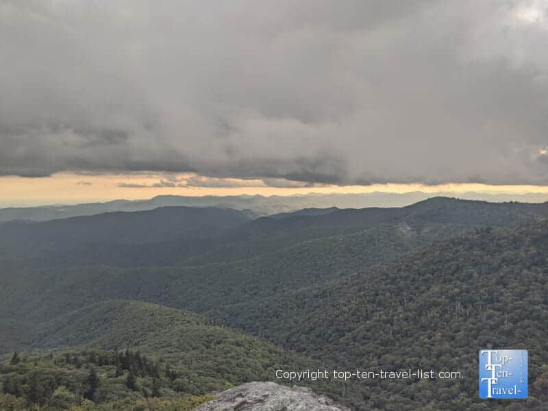 Wonderful sunset via Devil's Courthouse on the Blue Ridge Parkway in Western North Carolina 