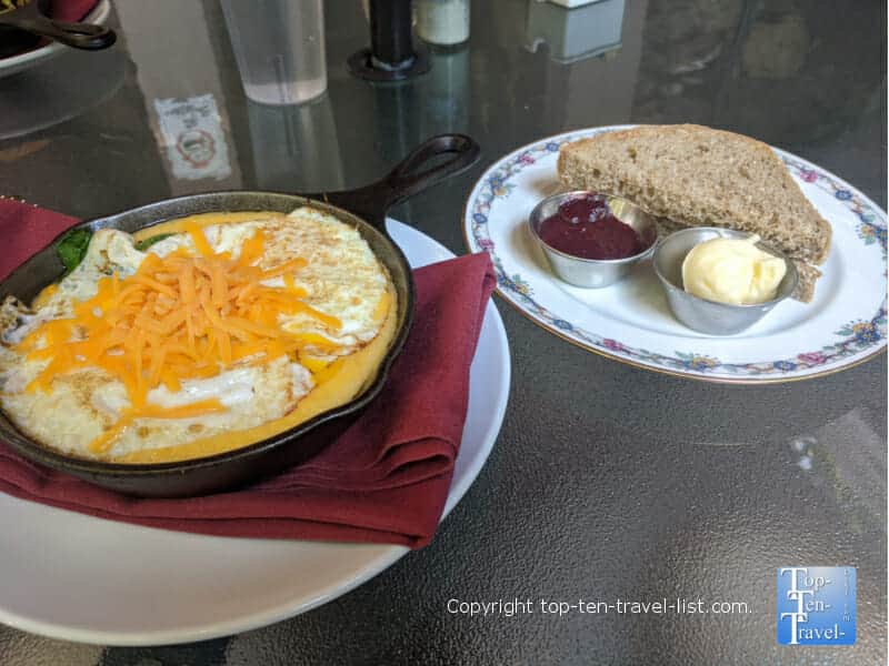 Southern skillet with multigrain toast at Ivory Road Kitchen in Asheville, North Carolina 