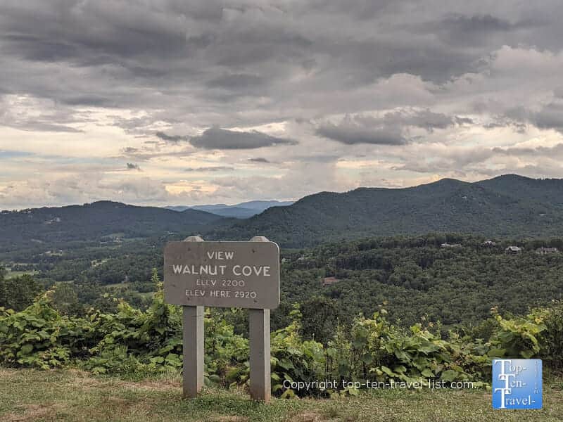 Walnut Cove overlook along the Blue Ridge Parkway in North Carolina 