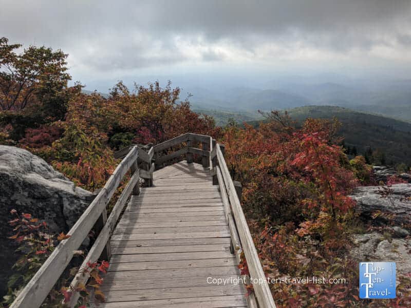 The boardwalk along the Rough Ridge trail on the Blue Ridge Parkway in Western North Carolina