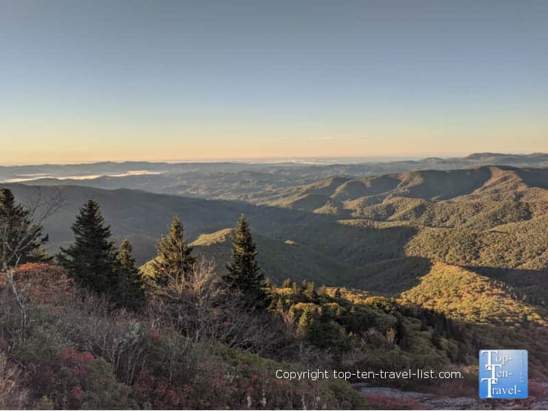 Amazing sunset via the Devil's Courthouse hike along the Blue Ridge Parkway in Western North Carolina 