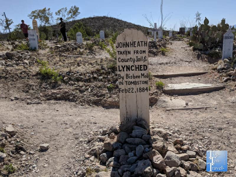 Old gravestone at Boothill Graveyard in Tombstone
