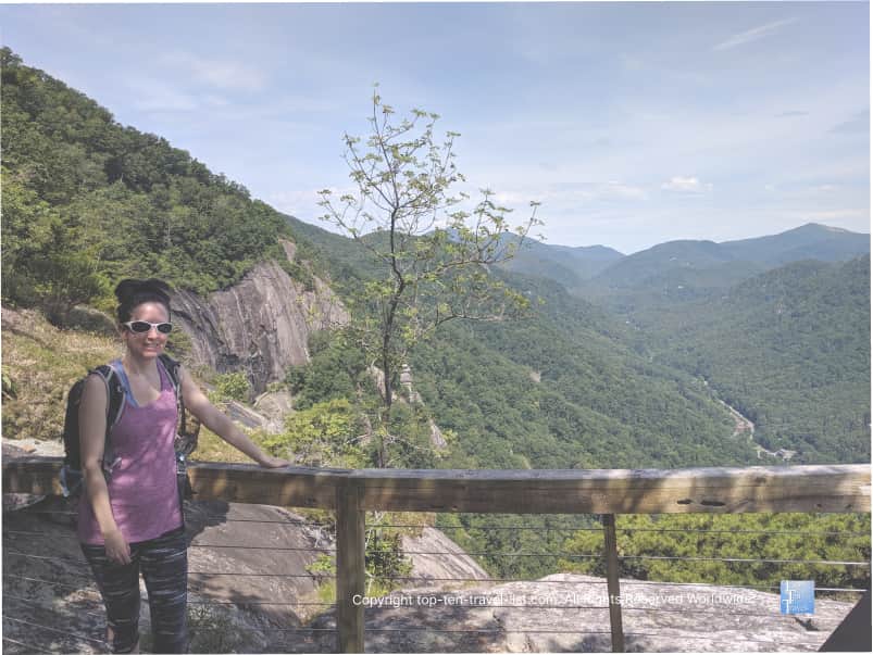 Mountain overlook at Chimney Rock State Park in North Carolina