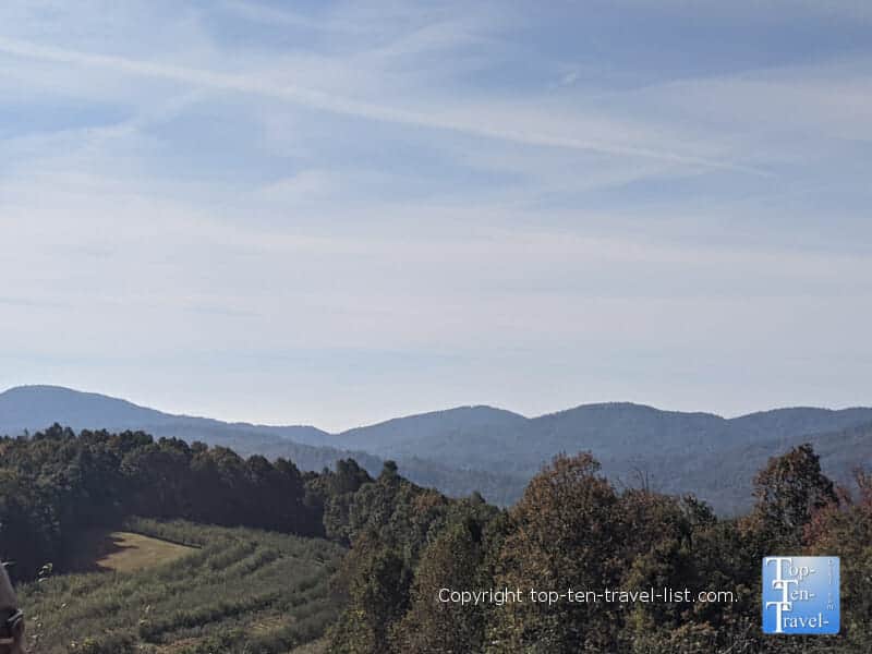 Pretty mountain scenery at Sky Top Orchard in Flat Rock, North Carolina 