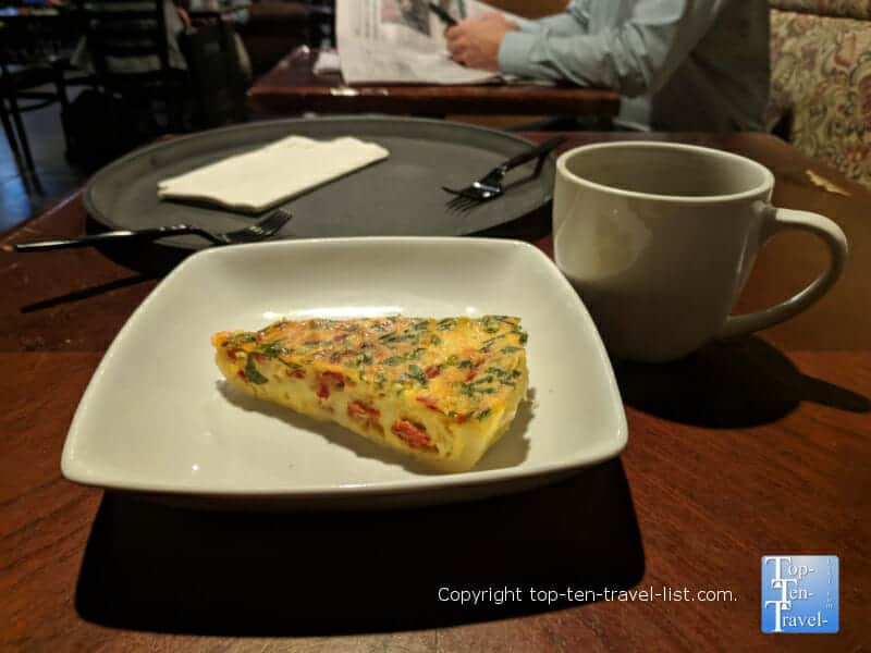 Veggie quiche at Coffee Underground in Greenville, SC