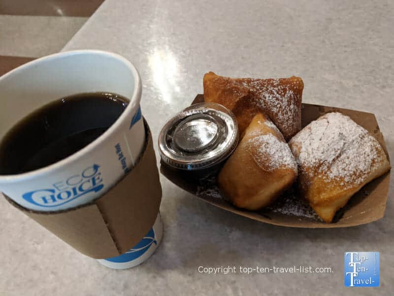 Beignets with chocolate dipping sauce at Bebette's in the Grove in downtown Asheville, North Carolina