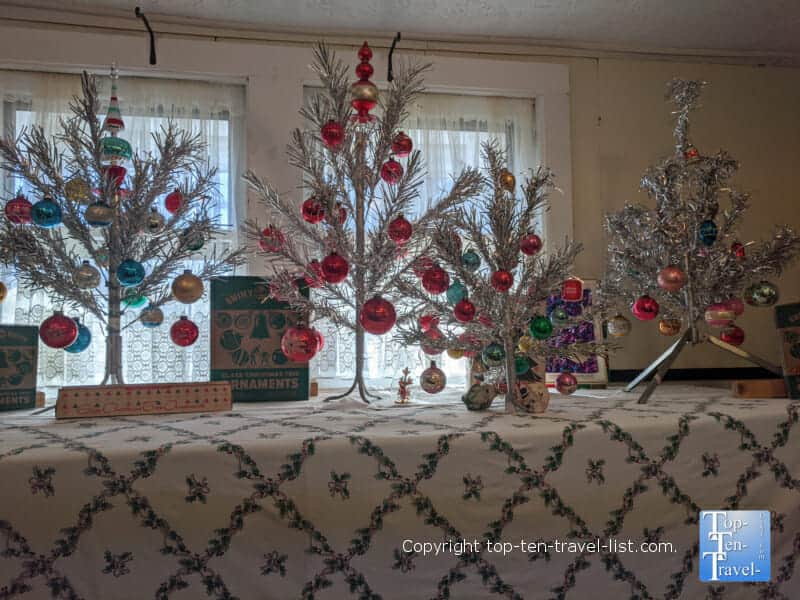 Beautiful mini aluminum trees at the Aluminum Tree Museum in Brevard, North Carolina
