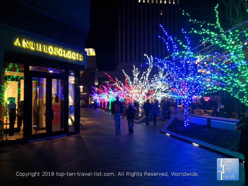 Christmas lights in downtown Greenville, South Carolina 