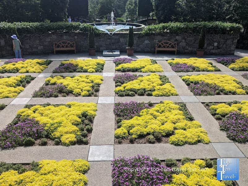 The colorful Quilt Garden at the North Carolina Arboretum in Asheville, North Carolina 