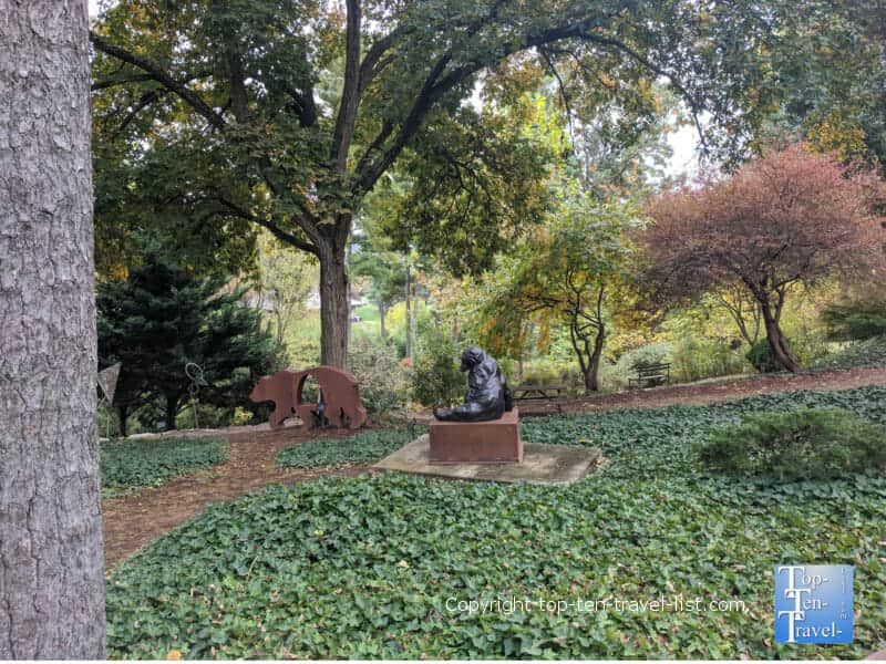 The Sculpture Garden at Grovewood Village in Asheville, North Carolina