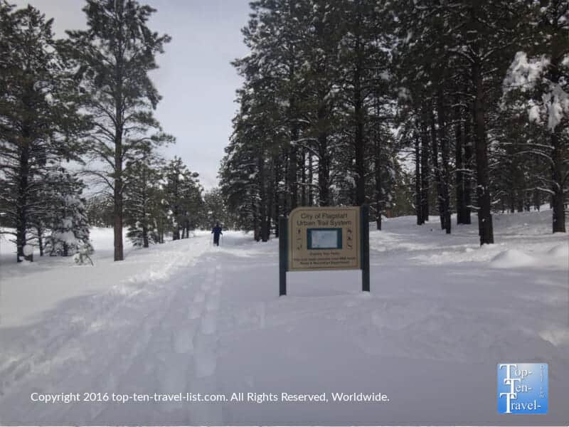 Snowshoeing the trails at Fort Tuthill in Flagstaff, Arizona