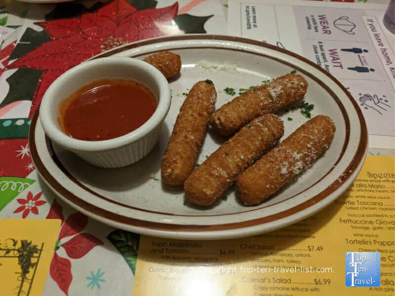 Mozzarella sticks at Mario's restaurant in Forest City, North Carolina