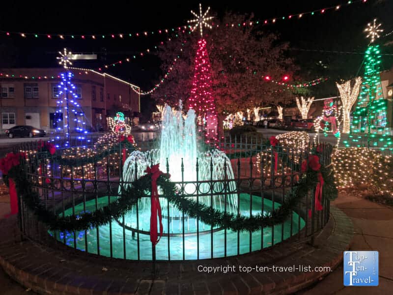 Christmas lights on Main Street in Forest City, North Carolina