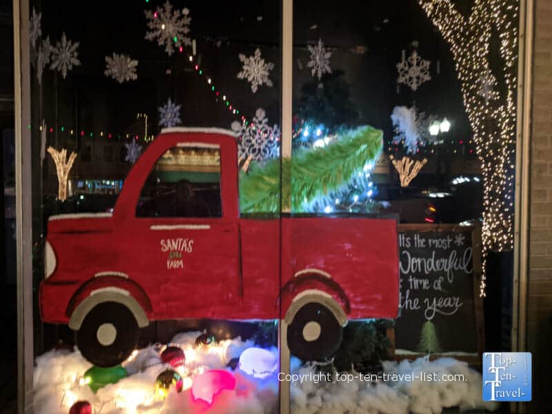 Christmas on the Farm window display in Forest City, North Carolina