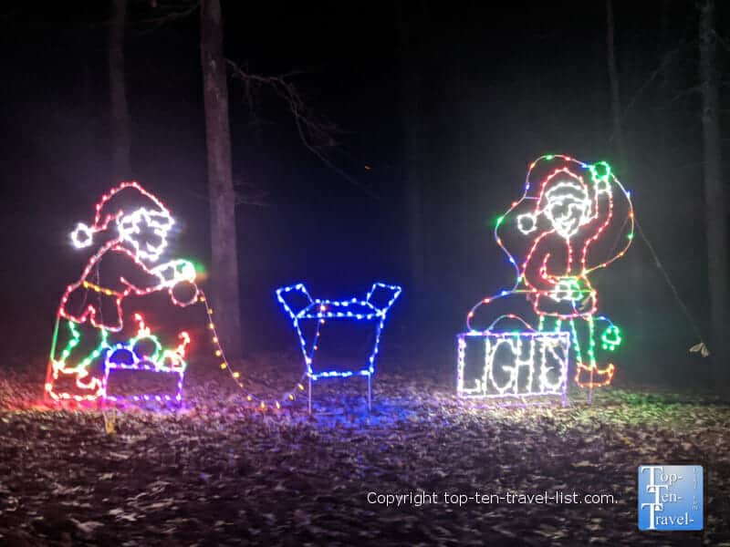 Elves light display at the Lake Julian Park Festival of Lights in Asheville
