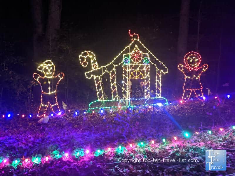Gingerbread display at the Lake Julian Festival of Lights in Arden, North Carolina