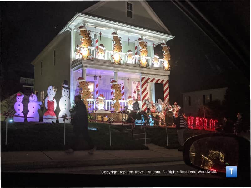 Gingerbread decorated house in McAdenville