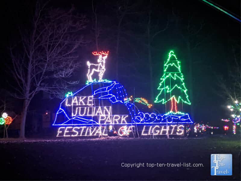 Lake Julian Park Festival of Lights in Asheville