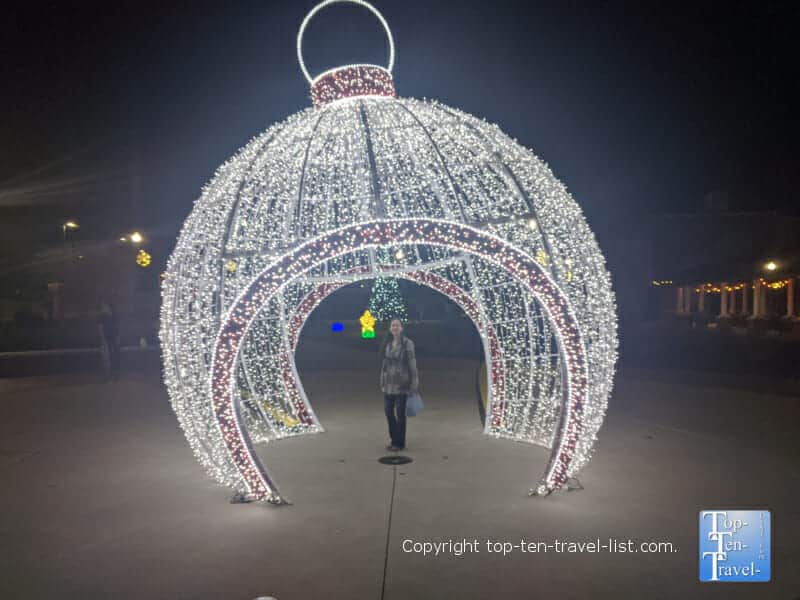 Walk through holiday ornament in Forest City, North Carolina