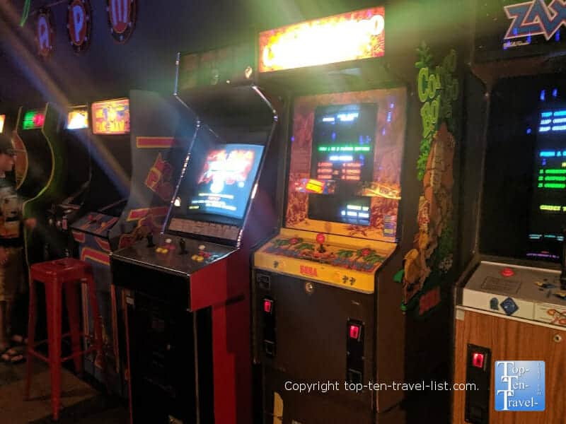 Retro arcade machines at the Appalachian Pinball Museum in downtown Hendersonville, North Carolina