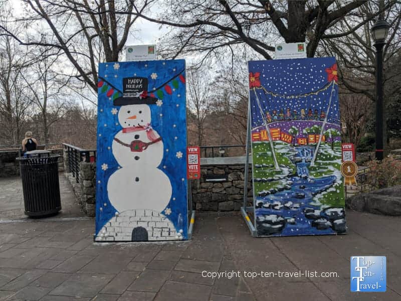 holiday postcards in downtown Greenville, South Carolina