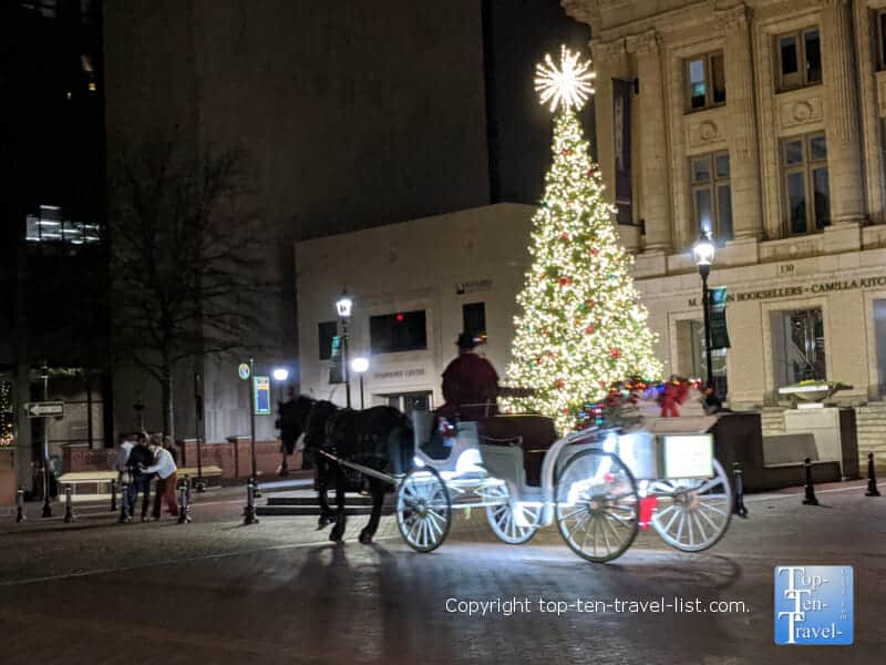 Christmas tree in downtown Greenville