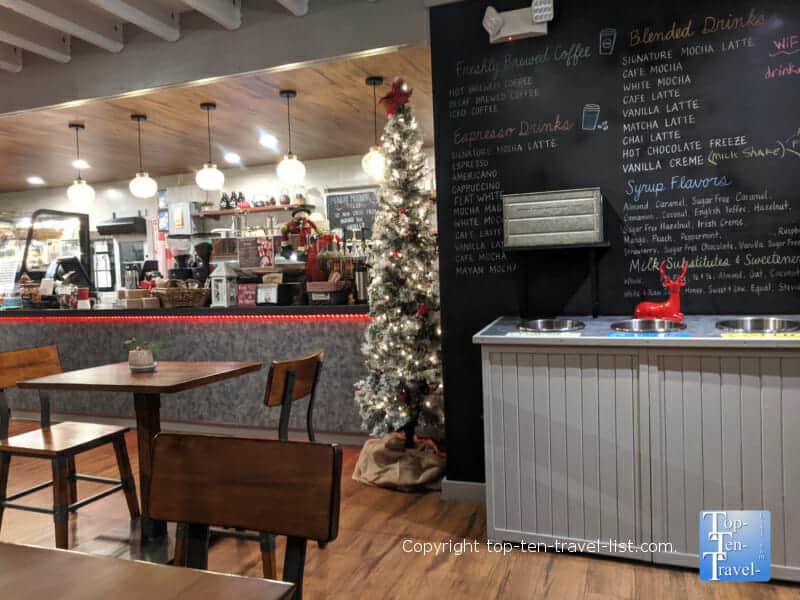 Cozy vibe at Sweeten Creek Coffee in Asheville