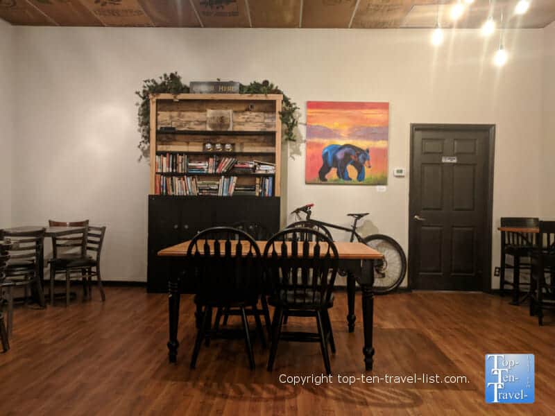 Cozy setting at Black Bear Coffee in Hendersonville, NC