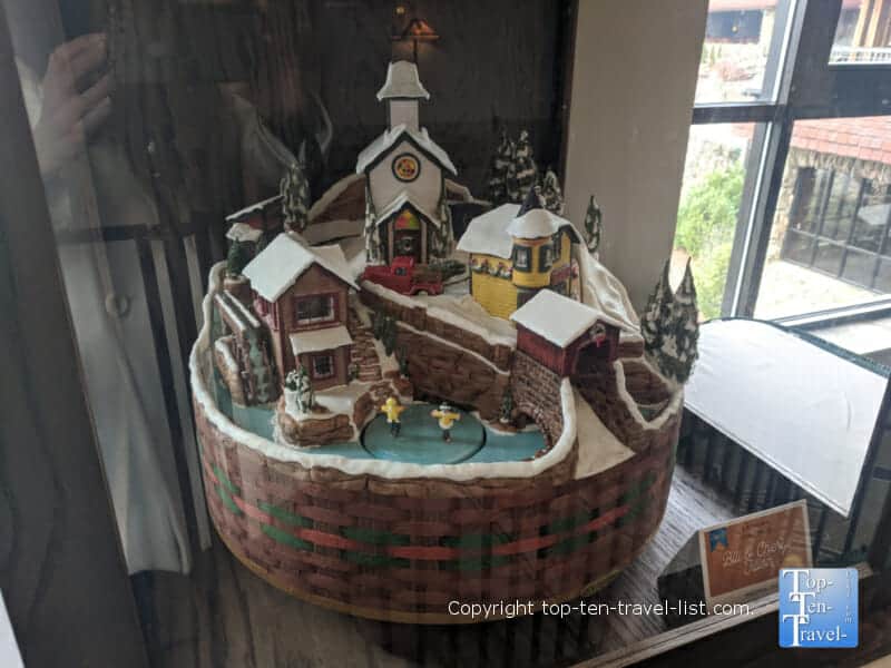 Ice skating gingerbread display at the Omni Grove Park Inn in Asheville, North Carolina