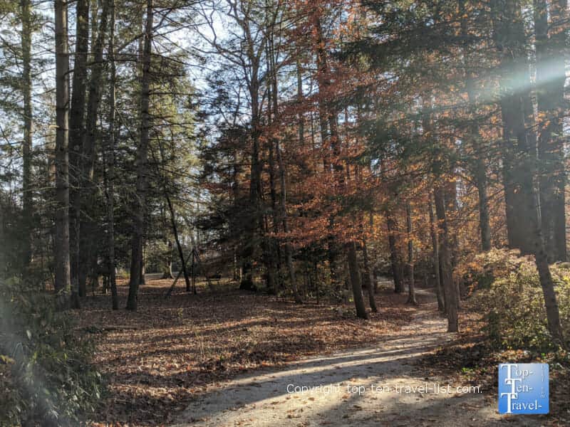 Beautiful fall foliage at Silvermont Park in Brevard, North Carolina