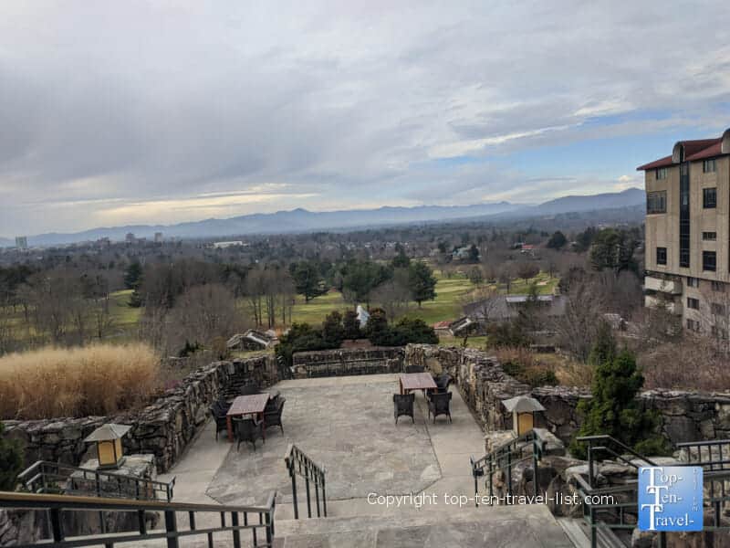 Mountain views at the Omni Grove Park Inn in Asheville, NC 