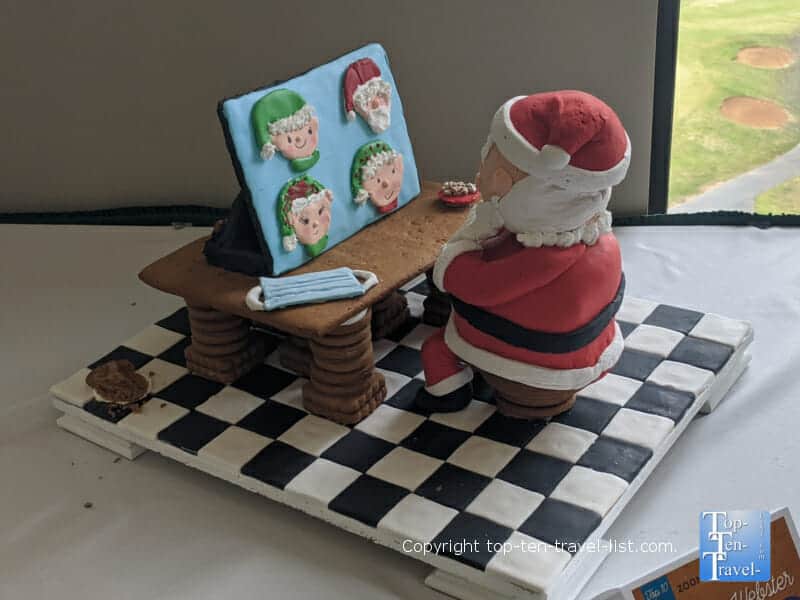 Zoom with Santa gingerbread display at the Omni Grove Park Inn in Asheville, North Carolina