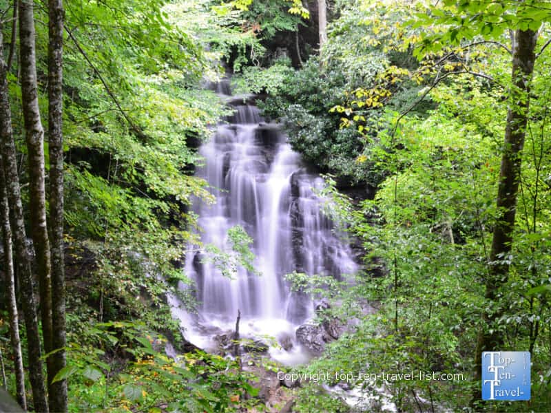 Beautiful Soco Falls in Cherokee, North Carolina