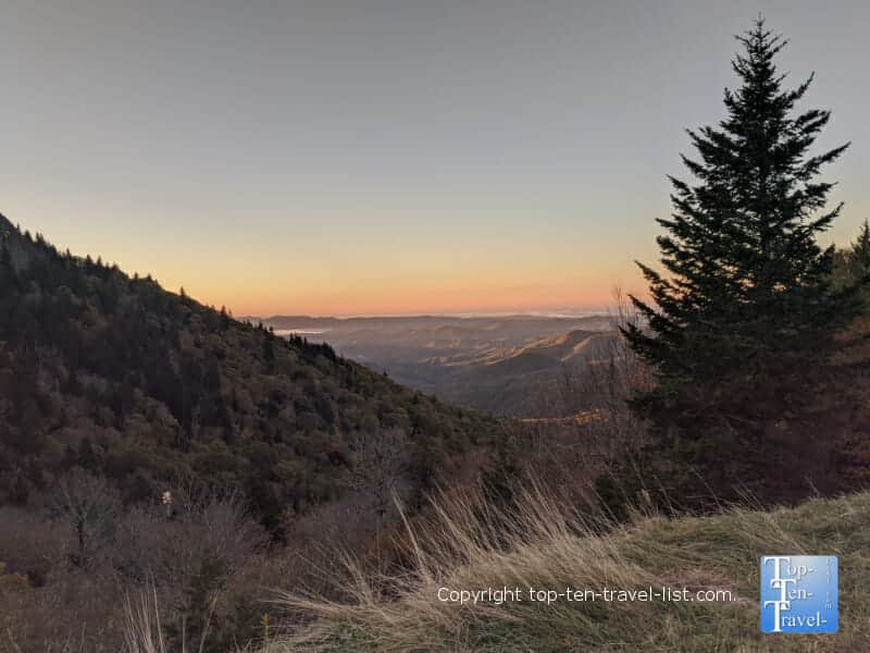 Beautiful sunrise at Devil's Courthouse on the Blue Ridge Parkway