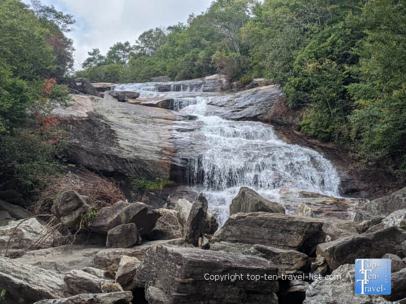 Graveyard Fields waterfall on the Blue Ridge Parkway in Western North Carolina 