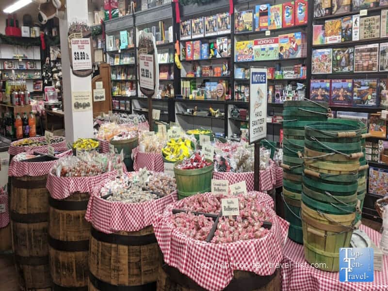 Old-fashioned candy counter at Mast General Store in Hendersonville, North Carolina