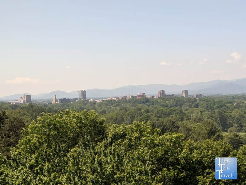 Gorgeous views of Asheville from the Omni Grove Park Inn in Asheville, North Carolina