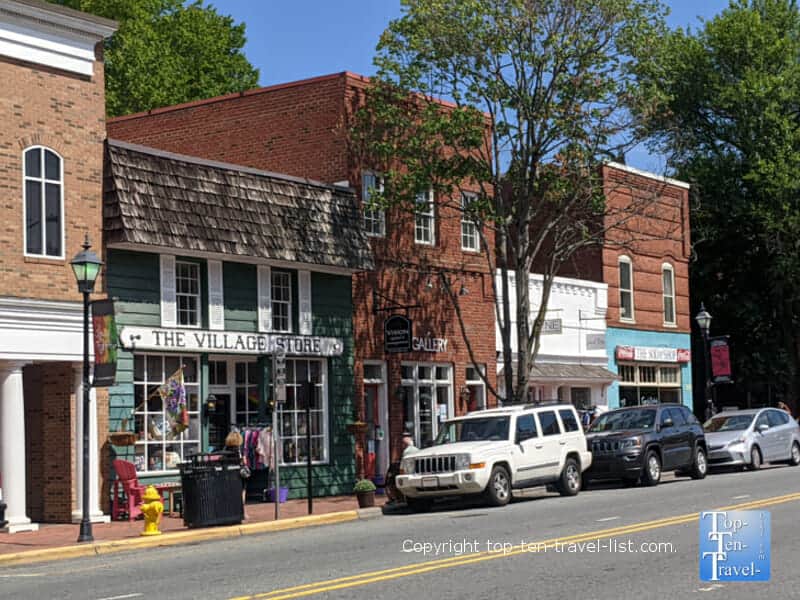 Downtown Davidson in the Charlotte, NC metro area