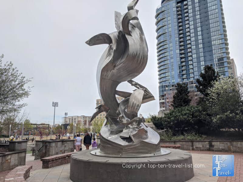 Art sculpture in downtown Charlotte, NC