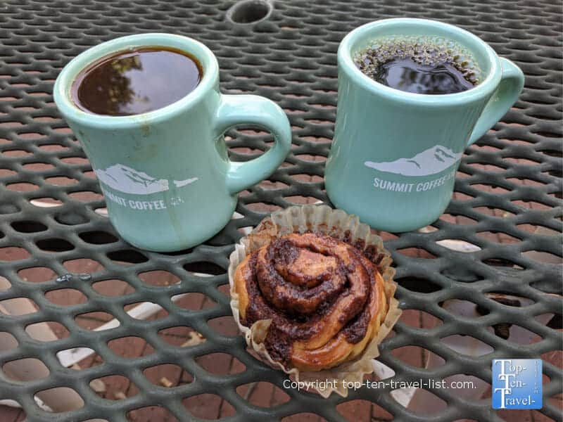 Coffee and a pastry at Summit Coffee in Davidson, NC