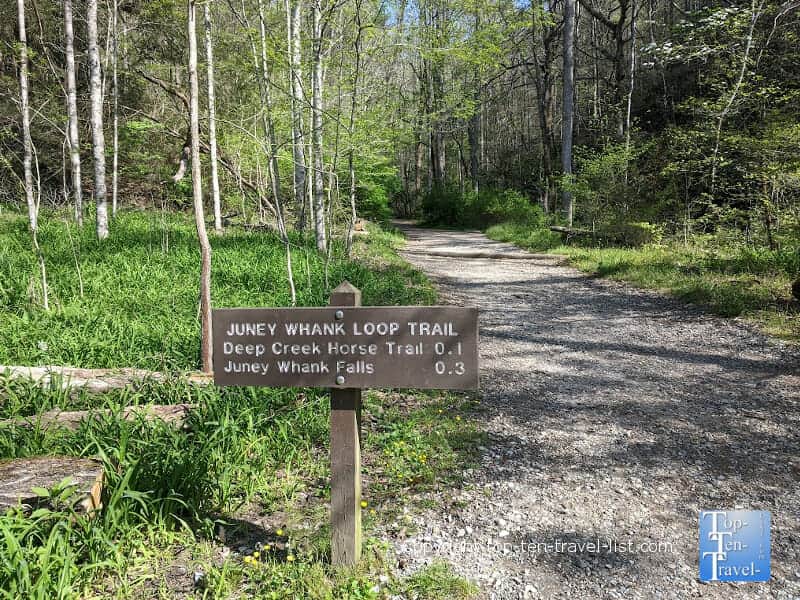 Three Waterfalls Loop trail in the Great Smoky Mountains National Park 