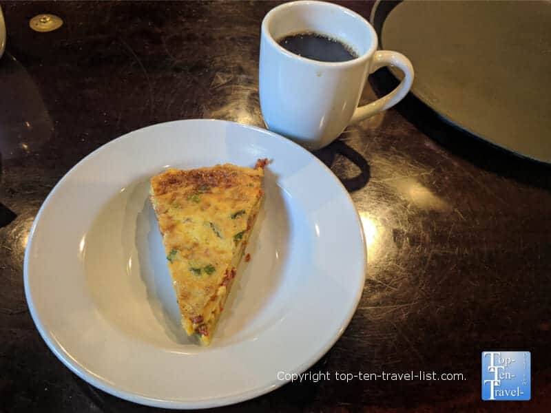 Veggie quiche at Coffee Underground in Greenville, SC