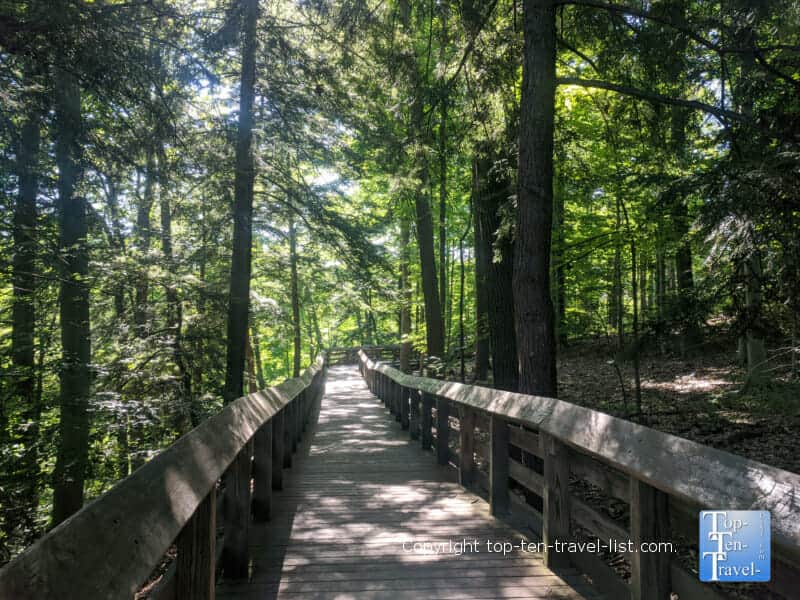 Boardwalk trail to Brandywine Falls at Cuyahoga Valley National Park in Ohio