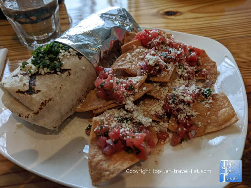 Chicken burrito at Sonora in Asheville, North Carolina 