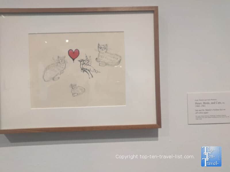 Cat drawing at The Andy Warhol Museum in Pittsburgh, PA