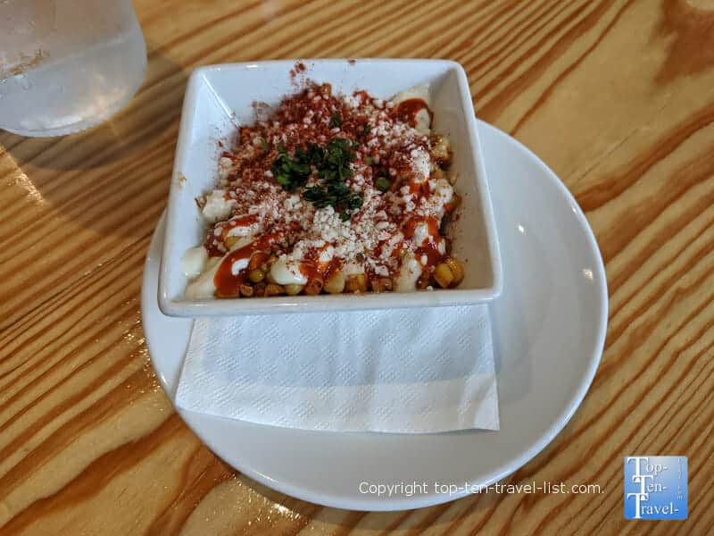 Elote dip appetizer at Sonora restaurant in Asheville, North Carolina 