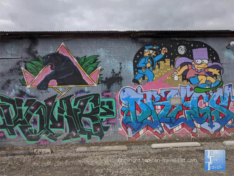 Colorful murals in the River Arts District of Asheville, North Carolina
