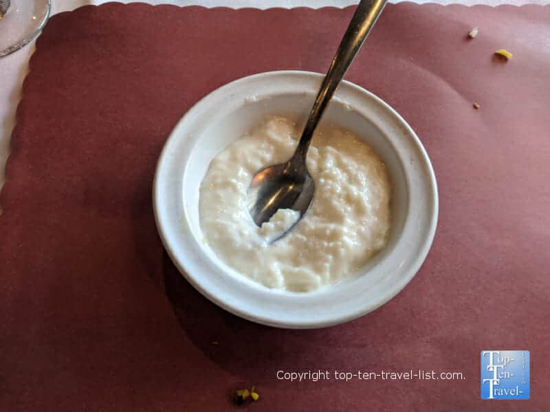 Rice pudding at Andaaz in Asheville, North Carolina