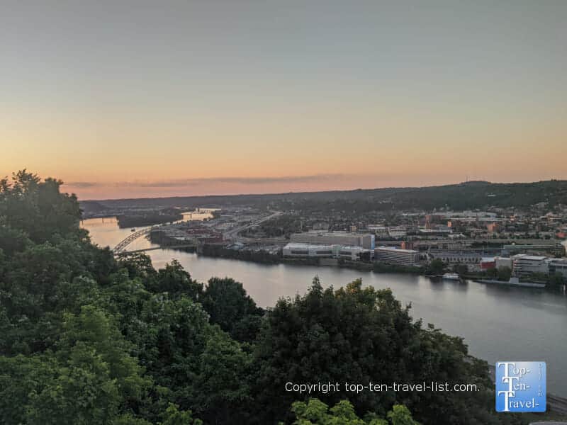 Scenic river views atop Mt. Washington in Pittsburgh, PA