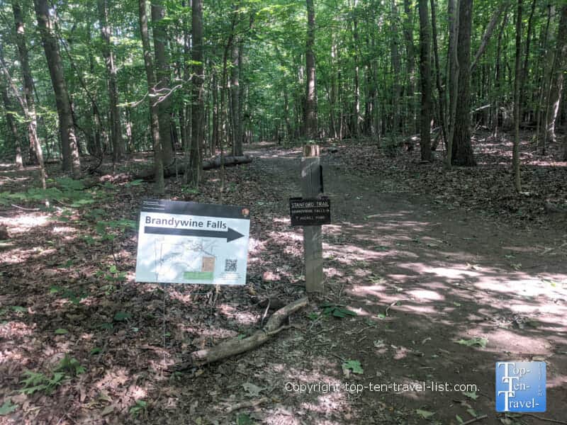 The trail to Brandywine Falls at Cuyahoga Valley National Park in Ohio